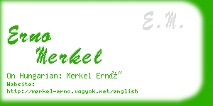 erno merkel business card